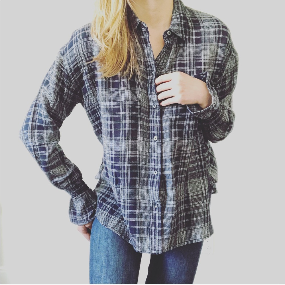 Madewell | Navy Plaid Button Down